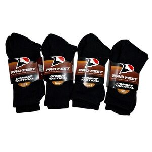 4 Pro Feet‎ USA Made Style #3008 Black Combat Tactical Boot Socks Size W6-9 M8.5